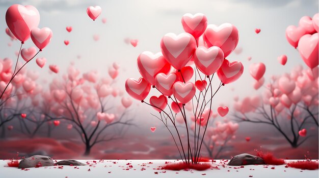 Celebrazione del giorno di San Valentino Amore e felicità in bellissimi momenti di coppia Rosso Generativo Ai