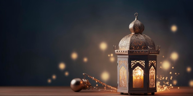 Celebrazione dell'eid mubarak islamico e della lanterna eid al adha su sfondo chiaro