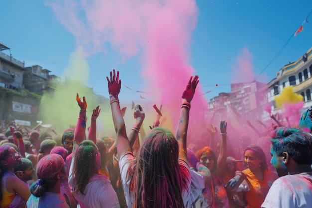 Celebrazione dell'Holi in Nepal o in India