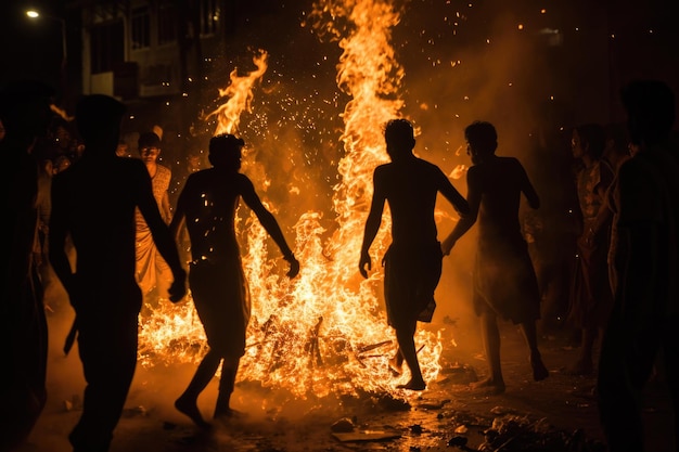 Celebrazione della festa di Holika Dahan