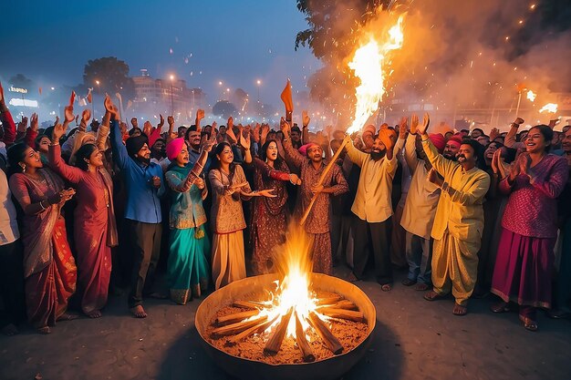 Celebrazione della festa di Lohri in India