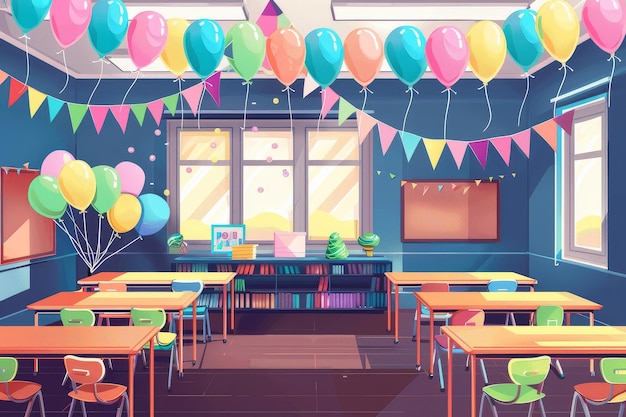 Celebrazione della Giornata degli Insegnanti in una classe colorata
