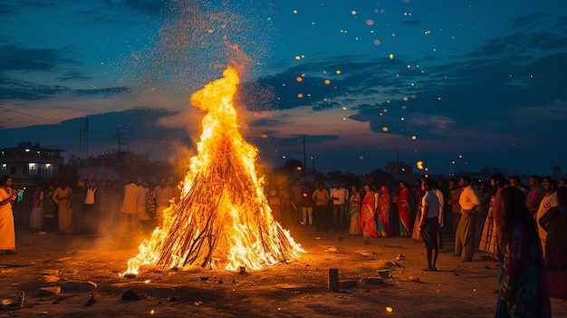 Celebrazione della notte di Holika Dahan