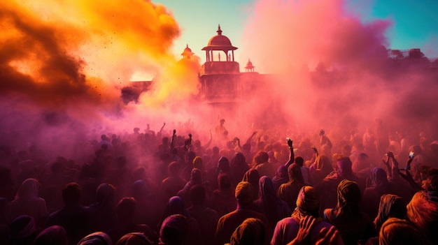Celebrazione di Holi in India