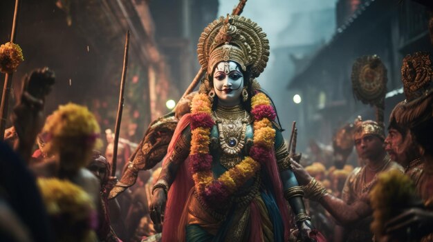 Celebrazione di Janmashtami Competizioni colorate di Dahi Handi