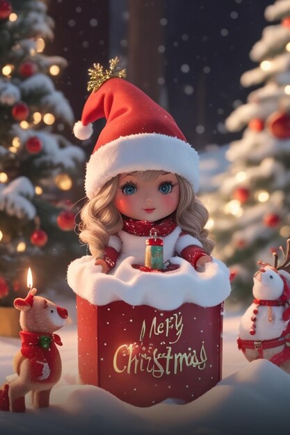 Celebrazione di Natale con il personaggio dei cartoni animati SATA CLAUS