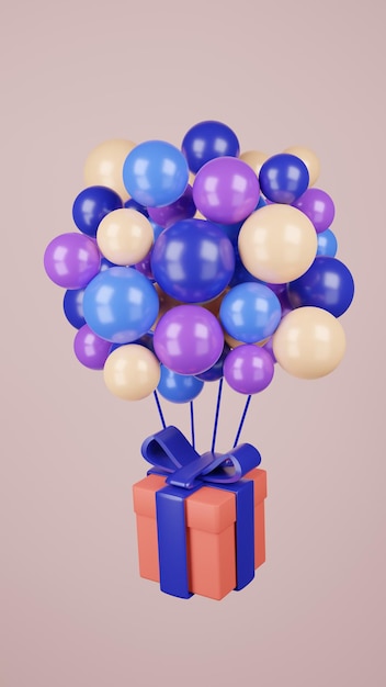 Celebrazione di palloncini ad aria 3D opachi Buon compleanno Congratulazioni con coriandoli glitter Confezione regalo pastello