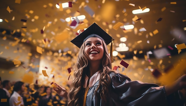 Celebrazione educazione laurea lancio tappo di laurea