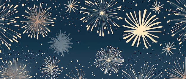 Celebrazione festiva di fuochi d'artificio sullo sfondo notturno