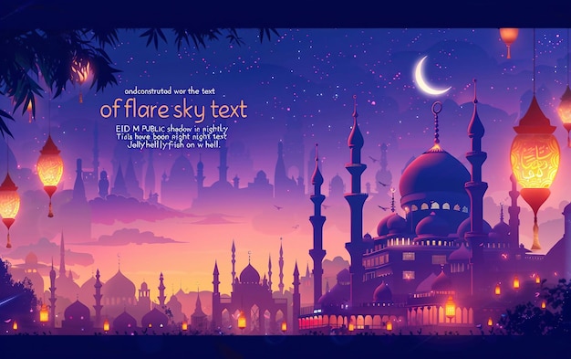 Celebrazione islamica Ramadan e Eid Mubarak Disegno con scatola regalo di mezzaluna e uomo che prega 3