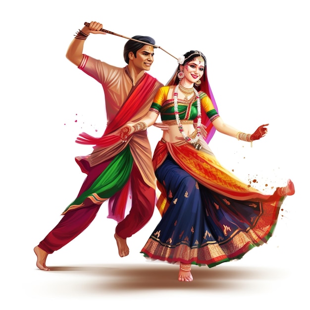 Celebrazione notturna di Dandiya su navratri