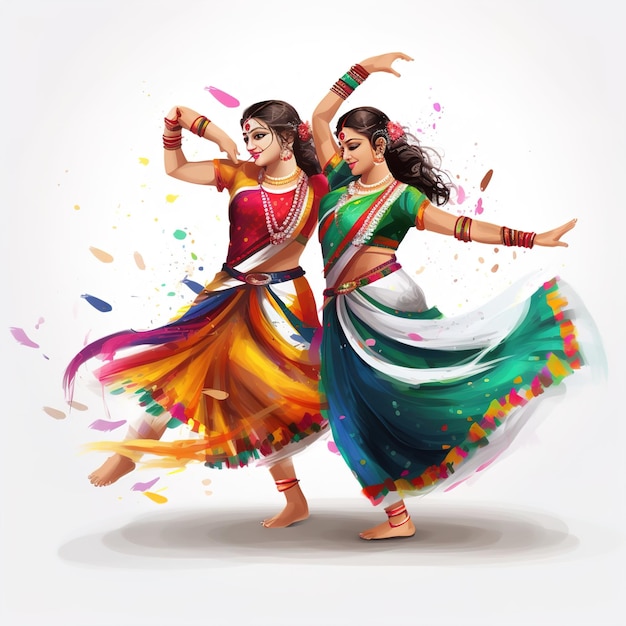 Celebrazione notturna di Dandiya su navratri