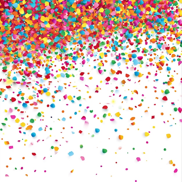 celebrazione sullo sfondo bianco con confetti