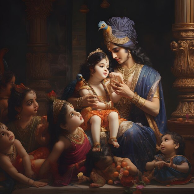 Celebrazioni divine di Krishna Janmashtami Fotografie Stock illustrazione e art. di chibi