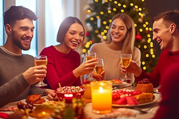 Celebrazioni incantevoli di Natale Regali per la famiglia e spirito gioioso di Babbo Natale