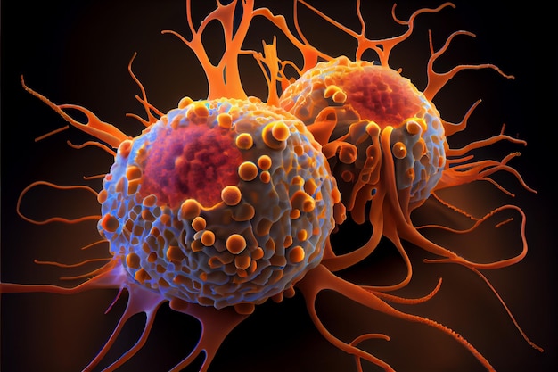 Cellula cancerosa World Cancer Day 04 febbraio render realtà virtuale