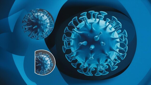 Cellule di coronavirus in blu