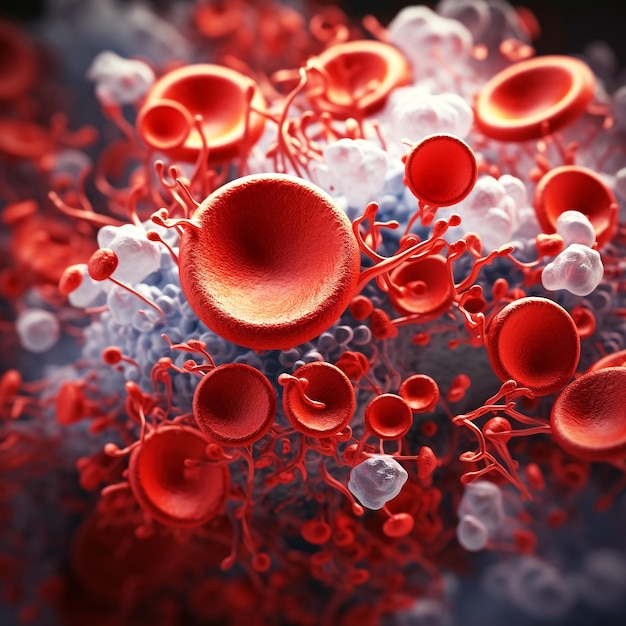 Cellule rosse del sangue al microscopio
