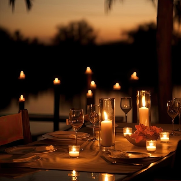 cena a lume di candela bella vista