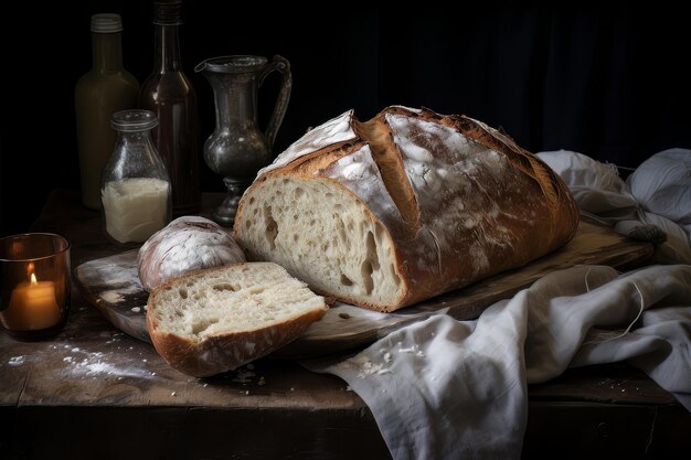 Cena con pane croccante Ricetta Fotografia di cibo