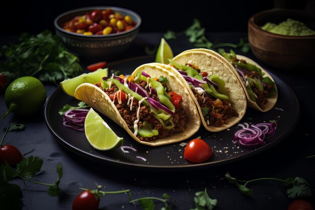 Cena con tacos vegani Ricetta Fotografia di cibo