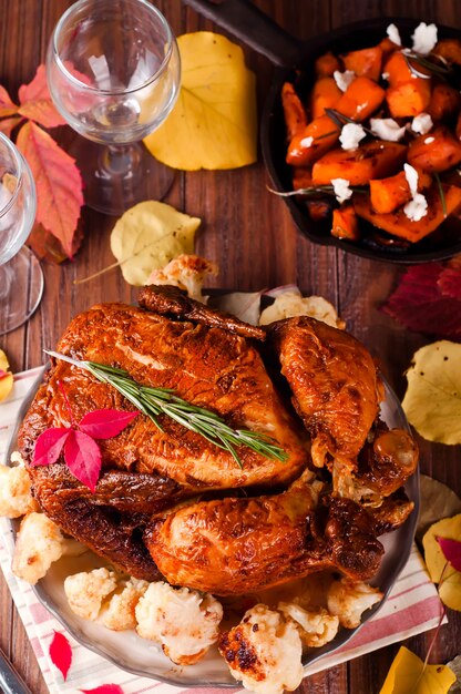 Cena del ringraziamento con pollo