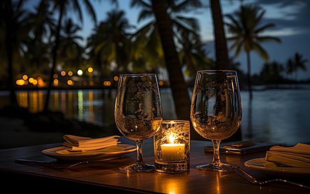 Cena di lusso davanti al mare