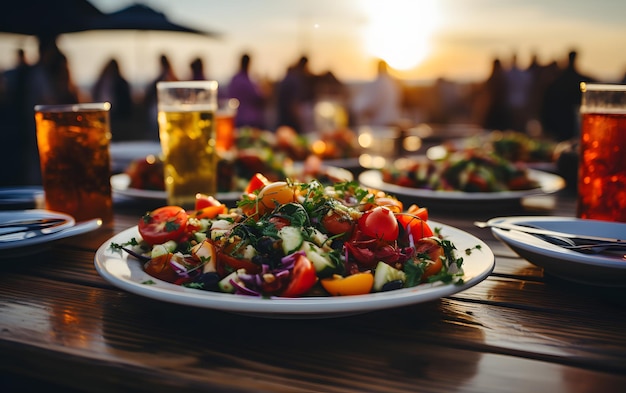 Cena di lusso davanti al mare