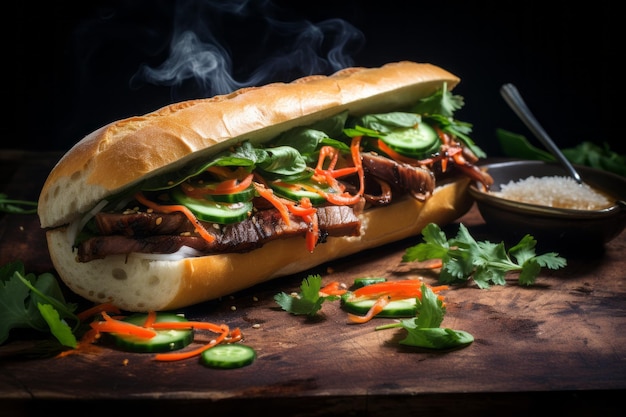 Cena di panino Banh Mi Ricetta Fotografia alimentare