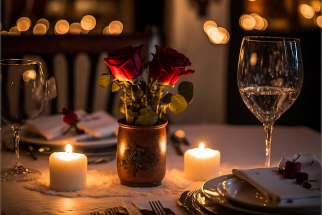 Cena romantica a lume di candela per due a San Valentino