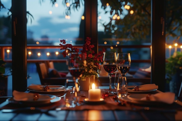 Cena romantica a lume di candela per due