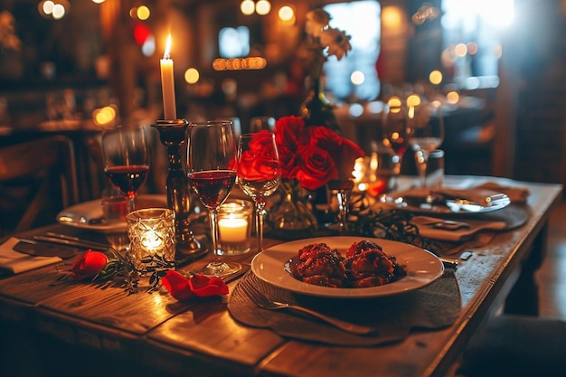 Cena romantica al ristorante nel giorno di San Valentino