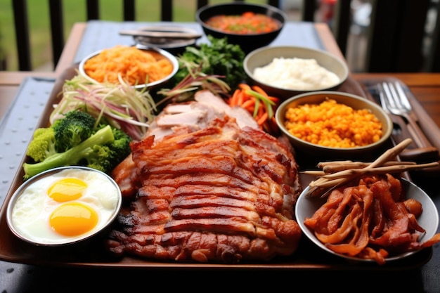 cena tradizionale coreana di maiale arrosto