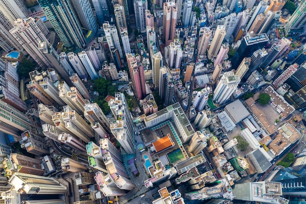 Central, Hong Kong 29 aprile 2019: Drone sorvola la città di Hong Kong