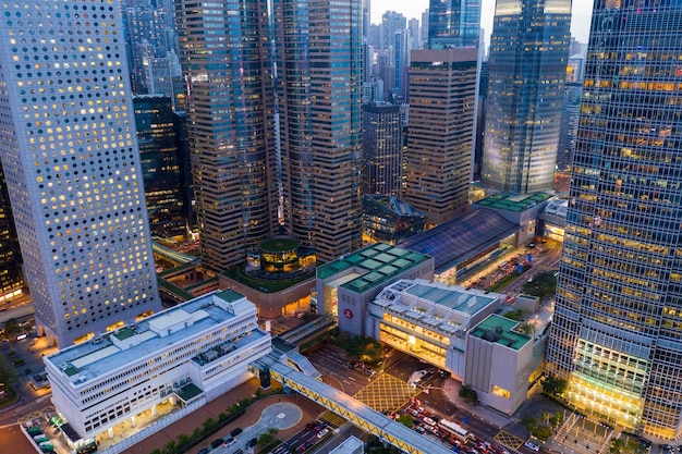 Central, Hong Kong 29 aprile 2019: Vista dall'alto della città di Hong Kong di notte