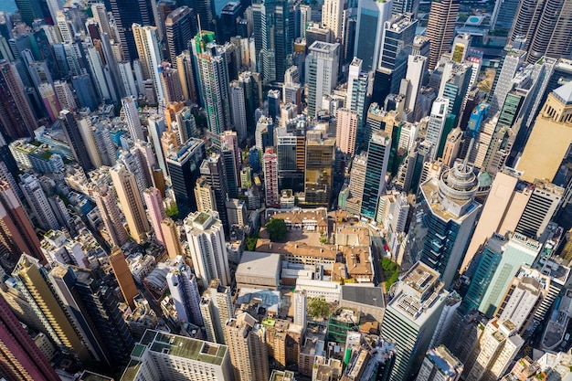 Central, Hong Kong, 30 aprile 2019: Vista dall'alto della città di Hong Kong