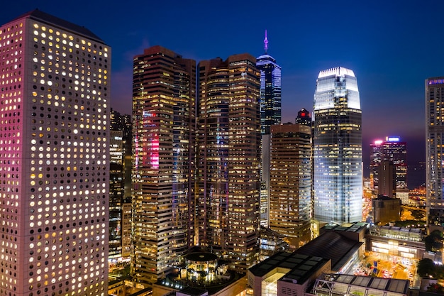 Centrale, Hong Kong 11 settembre 2018:- Quartiere degli affari di Hong Kong di notte