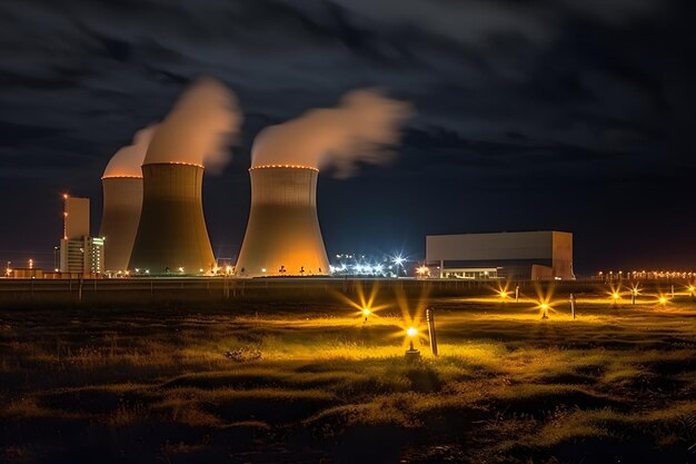 centrale nucleare di notte IA generativa