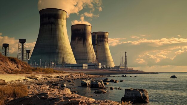 Centrale nucleare nella stazione costiera Produzione di elettricità e impatti ambientali