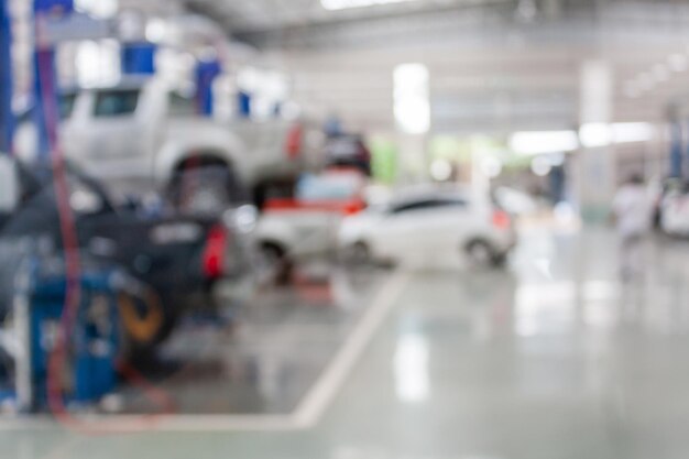 centro di assistenza auto officina di riparazione auto sfocato sfondo