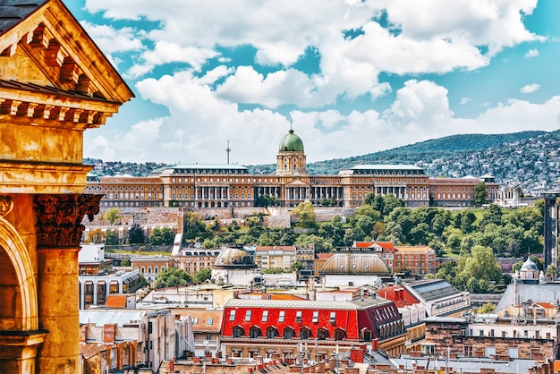 Centro di Budapest, Castello Reale di Budapest, vista dalla Basilica di Santo Stefano.Hangary.