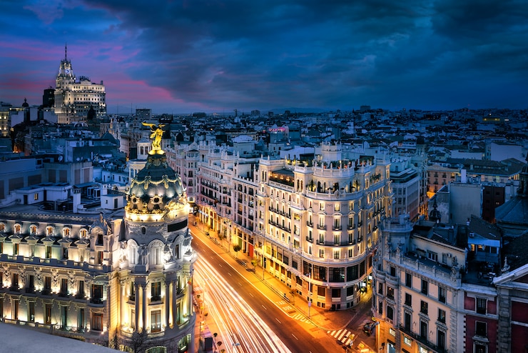 Foto centro di madrid, gran vis spagna