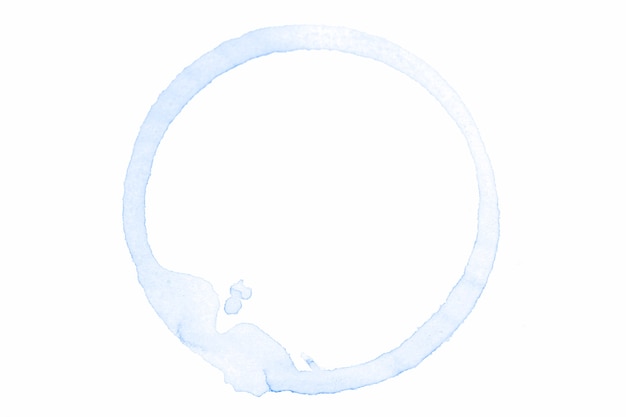 Cerchio blu dell'acquerello isolato su priorità bassa bianca