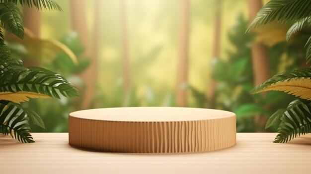 cerchio podio di legno nella foresta tropicale