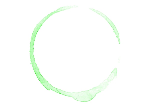Cerchio verde dell'acquerello isolato su priorità bassa bianca