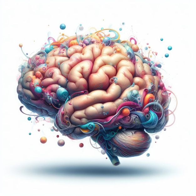 Cervello in stile rendering 3d
