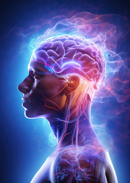 Cervello umano come parte interna del corpo vista Ai generativa