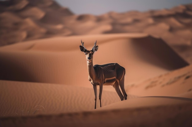 Cervi in un deserto IA generativa