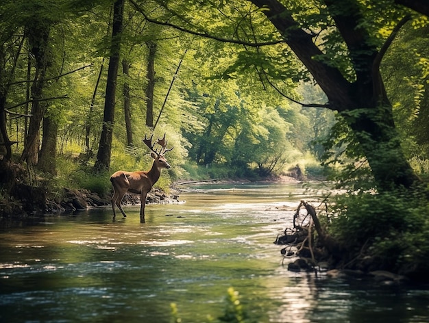 Cervo maschio nella natura