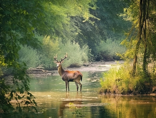 Cervo maschio nella natura